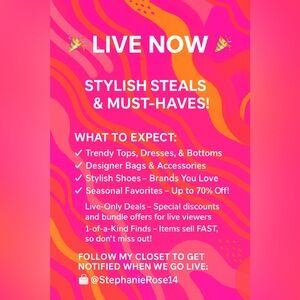 Shop stylish steals and must-have fashion finds — I’m LIVE NOW! 🎉👗👜